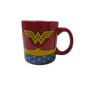 Wonder Woman Ceramic Mug 20 Oz Red Blue Yellow Logo DC Comics Logo